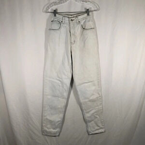 Vintage Lawman Jeans Women's 7 White Denim High Rise 24x31 Cotton Stains